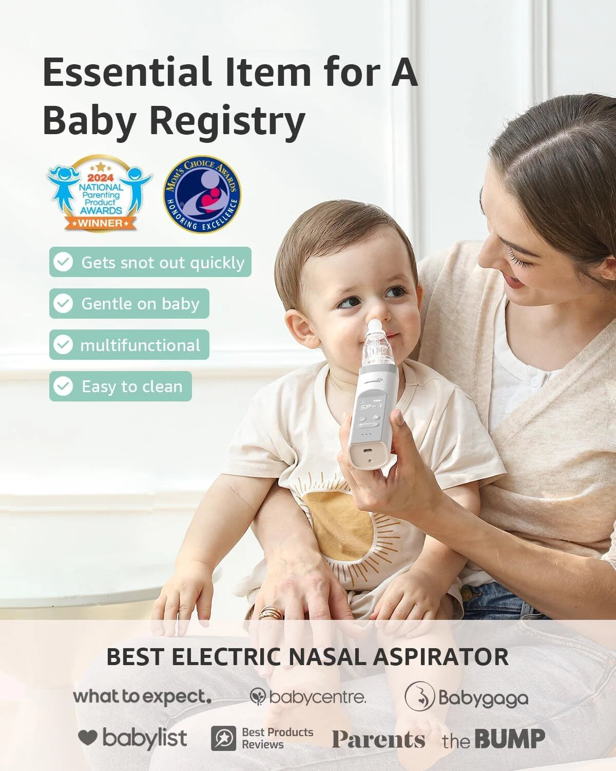 Baby Nasal Aspirator, Baby Nasal Aspirator with 3 Soft Silicone Tips 07FC0E-D4 - KOEEK