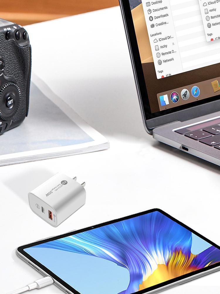 new PD20W USB A and Type C Fast Charging Block Double USB Plug QC3.0 Power Cube koeek - KOEEK