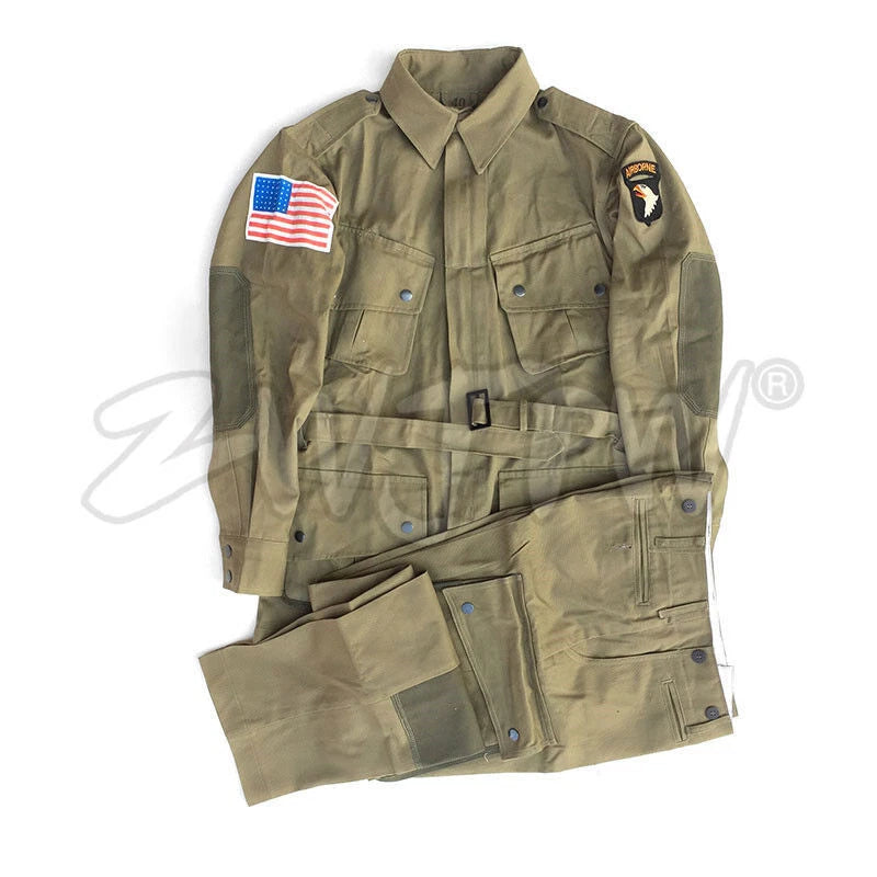WW2 US M42 10182 Army Men's  Uniform Paratrooper Costume Sets Solider Clothing 07FC0E-D4 - KOEEK
