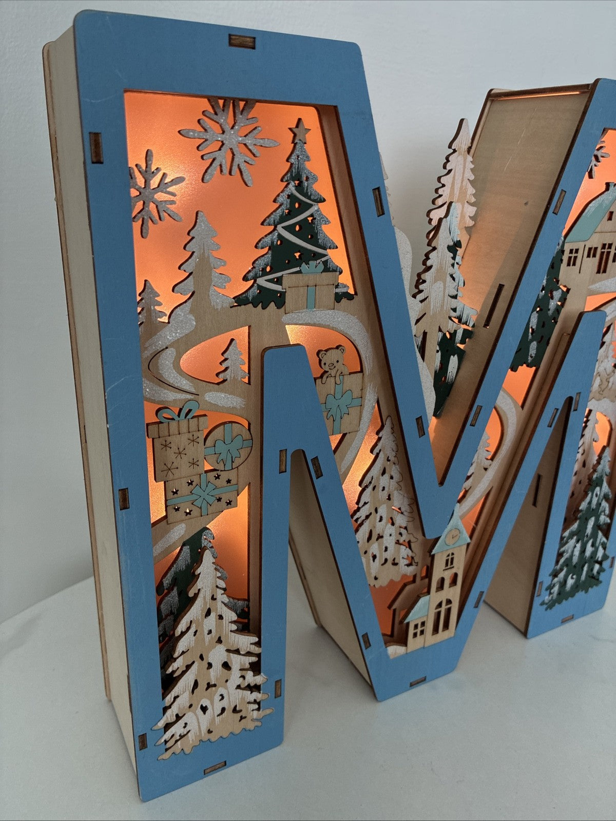 Anthropologie Wonderland Scene Letter M Monogram Christmas Fairy Light Decor ANTHROPOLOGIE - KOEEK
