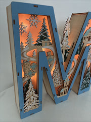 Anthropologie Wonderland Scene Letter M Monogram Christmas Fairy Light Decor ANTHROPOLOGIE - KOEEK