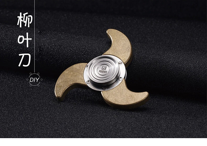 FEGVE Diy Fidget Hand Spinner Triangle Matte Brass/Copper Finger Toy EDC 07FC0E-D4 - KOEEK