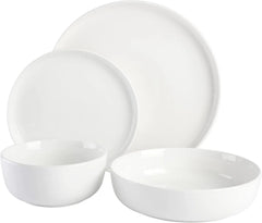 Ceramic Chip and Scratch Resistant Dinnerware Set, 4 Servings,Plate and Bowl Set 07FC0E-D4 - KOEEK
