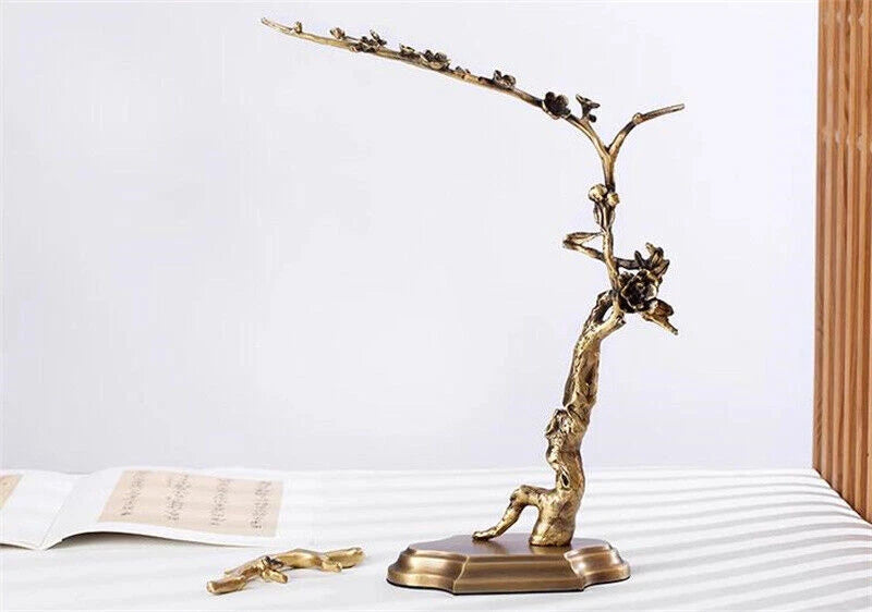 Brass Plum Blossom Flower Calligraphy Frame Hanger Pen Brush Rack Stand Gift 07FC0E-D4 - KOEEK
