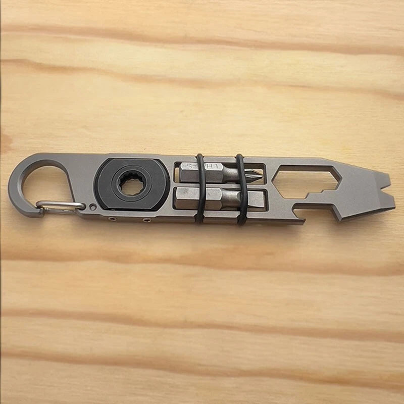 Titanium Alloy Carabiner Pocket Pry Bar Crowbar Multi EDC Tools Opener 07FC0E-D4 - KOEEK