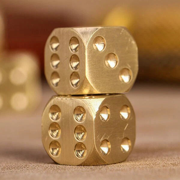 5pcs Solid Brass Polyhedral Dice Club Board Game Party Supplies Necessary EDC EDC - KOEEK