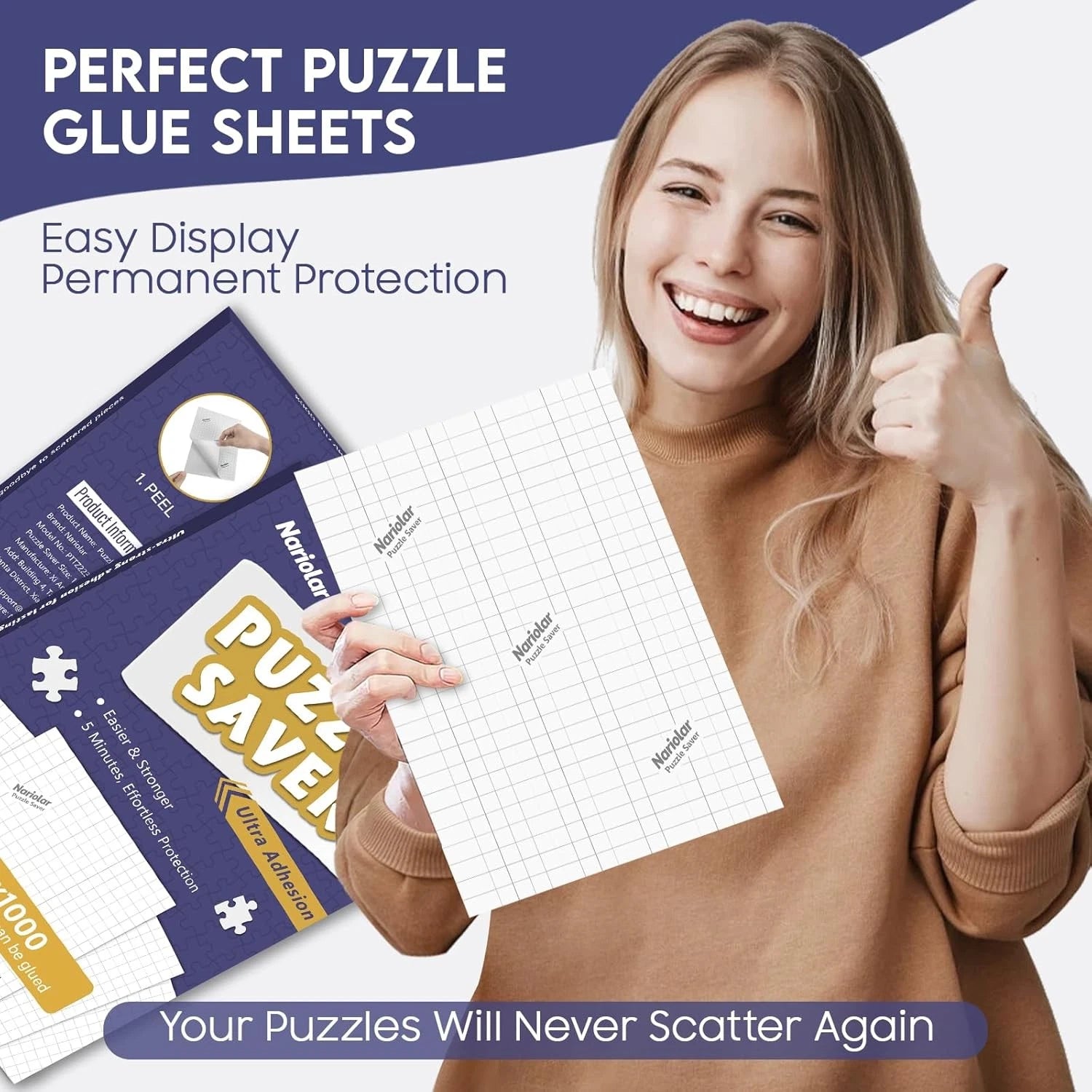 Ultra Adhesion Puzzle Glue Sheets,64 Puzzle Saver Sheets Preserves 8×1000 Pieces 07FC0E-D4 - KOEEK