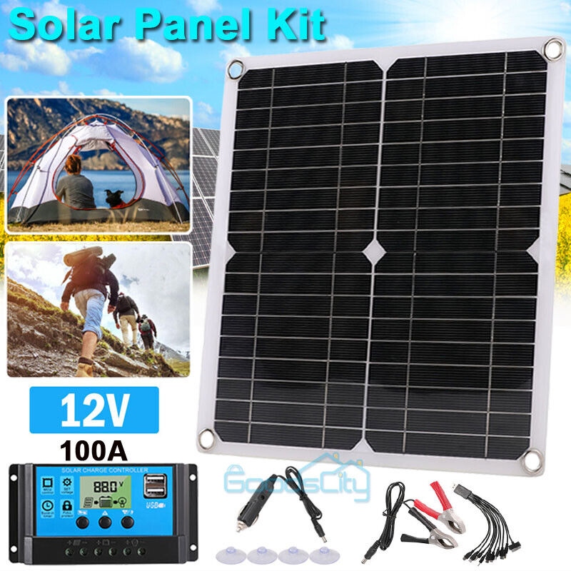 ny 800W Watt Mono Solcellepanel 12V Lading Off-Grid Batteristrøm RV Home Boat Camp