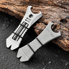EDC TC4 Titanium Alloy Pocket Pry Bar Crowbar Bottle Opener Outdoor Multi Tools 07FC0E-D4 - KOEEK