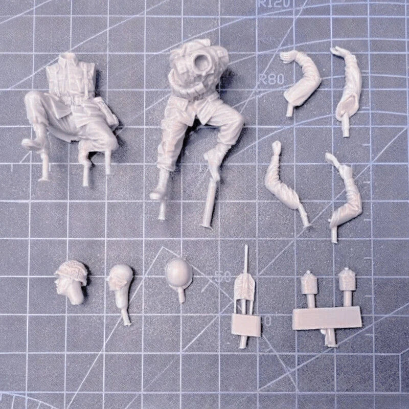 1/35 Resin Figure Model Kit WWII US Army Soldier 2 Figures Unassembled Unpainted 07FC0E-D4 - KOEEK