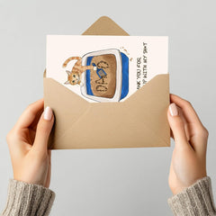 new TwoDays Funny Cat Dad Cards with Envelope and Sticker, Cute Father's TWODAYS - KOEEK