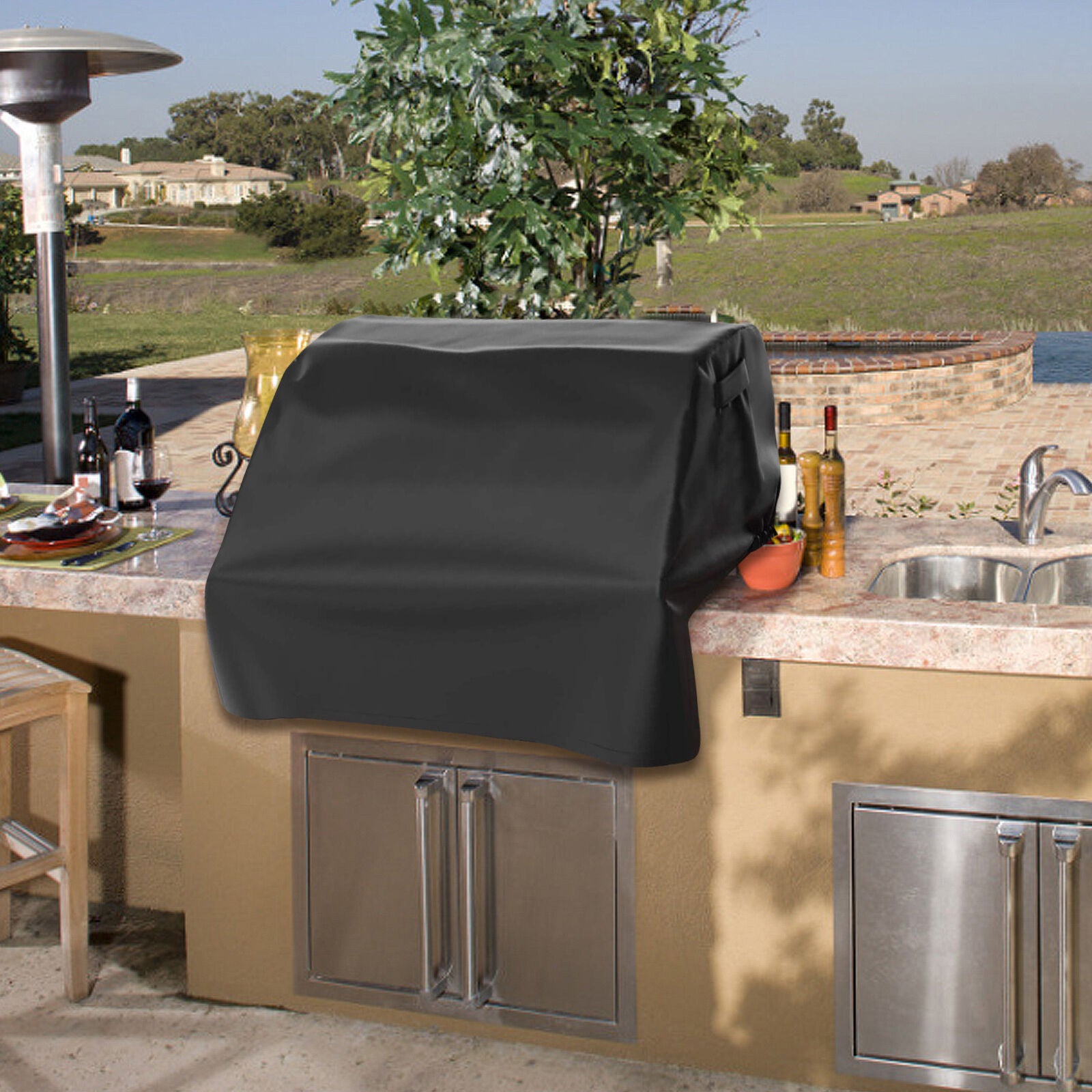 new BBQ Grill Top Cover Water Resistant BBQ Grill Cover Windproof Cover for Barbecue koeek - KOEEK