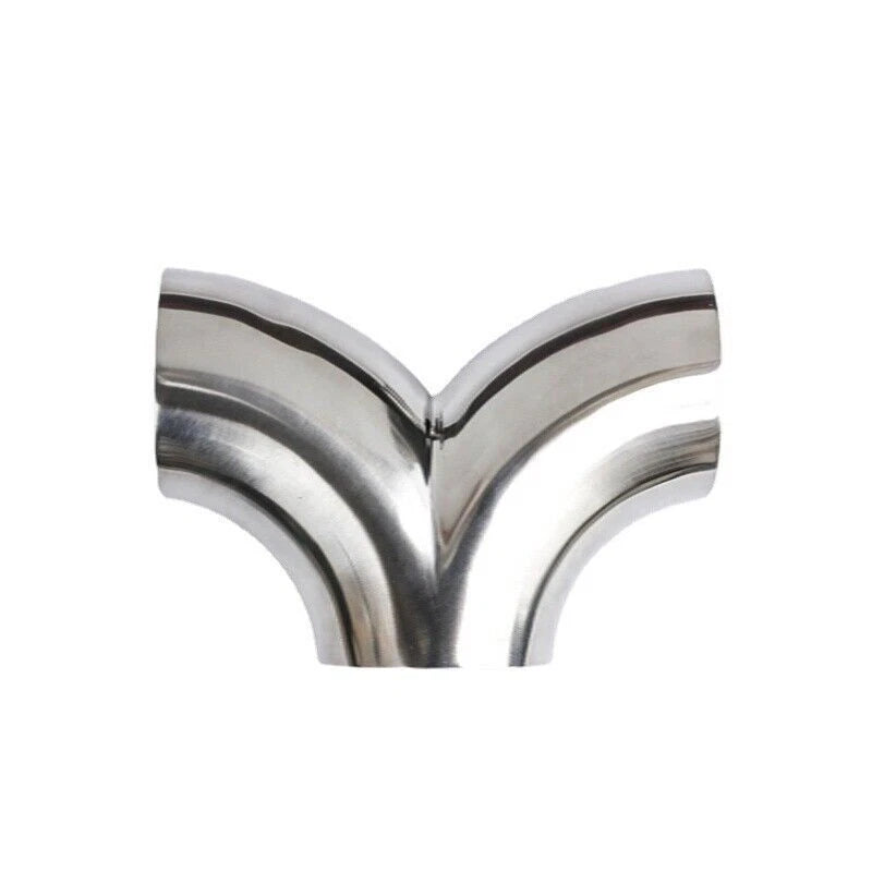 304 Stainless Steel 3 Way Y-Shape Pipe Tee Piece 90° Exhaust Tube Polished Tool 07FC0E-D4 - KOEEK
