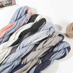 Men's Scarf Striped Cotton Linen Shawls and Wraps Pleated Scarves Unisex Scarf 07FC0E-D4 - KOEEK