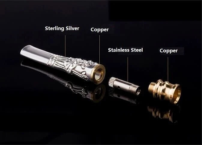 SterlingSilver Copper Cigarette Holder Mouthpiece Removable Filter Universal 07FC0E-D4 - KOEEK