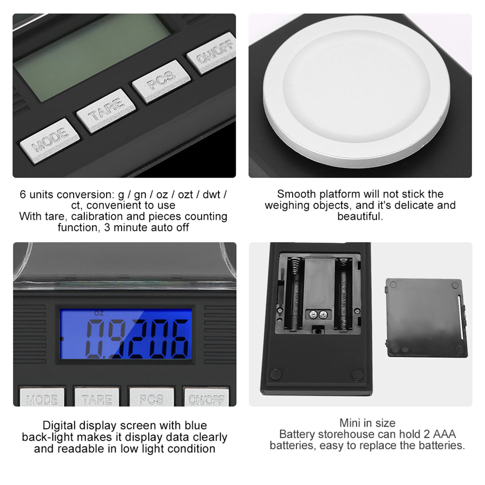 new Mini High Accuracy 0.001g Pocket Jewelry Scale With LED Digital Display A koeek - KOEEK