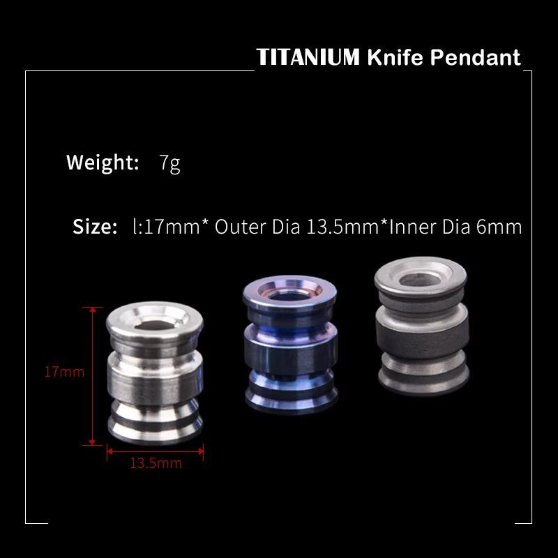 Titanium Alloy Pendant Tassel Rope Knife Titanium Alloy Beads Camping EDC Tool 07FC0E-D4 - KOEEK