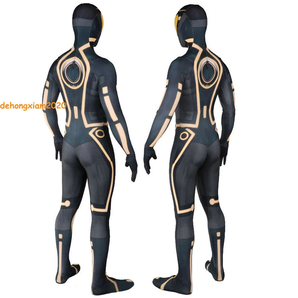 Tron Legacy Bodysuit Mask Zentai Men Jumpsuit Halloween Cosplay Costume Outfit 07FC0E-D4 - KOEEK