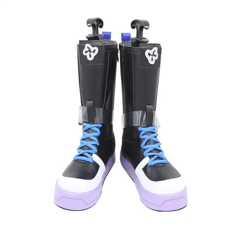 Anime Unisex Arknights Mizuki Cosplay PU Shoes Halloween Party Cos Long Boots 07FC0E-D4 - KOEEK