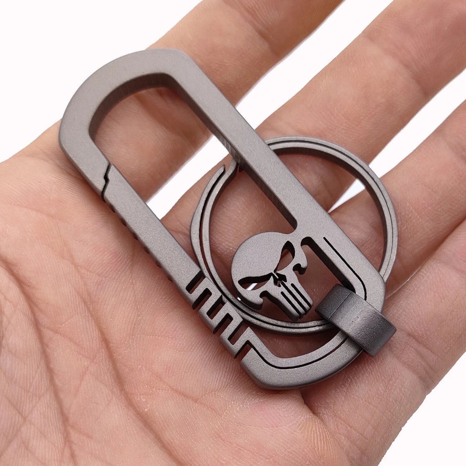 Titanium Alloy Skull Quick Release Hanging Buckle Car Keychain Key Ring EDC Gift 07FC0E-D4 - KOEEK