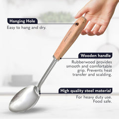 10 Pcs Stainless Steel Kitchen Utensils Set-Wood Handle Nonstick Stainless Steel 07FC0E-D4 - KOEEK