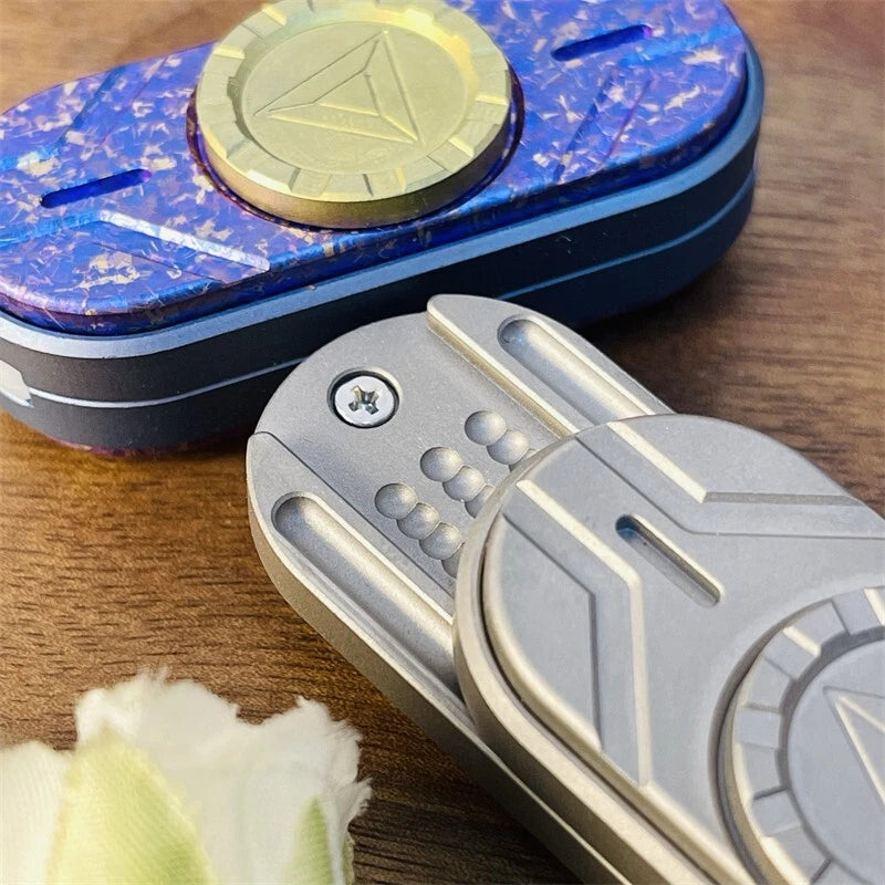 EDC Novel Titanium Alloy Fidget Spinner Fidget Slider 2 in 1 Stress Relief Toy 07FC0E-D4 - KOEEK