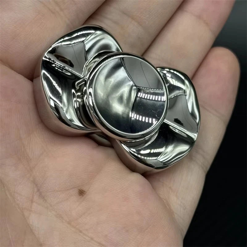 Stainless Steel Mirror EDC Fidget Slider Novel Sand Dune Hand Spinner 07FC0E-D4 - KOEEK