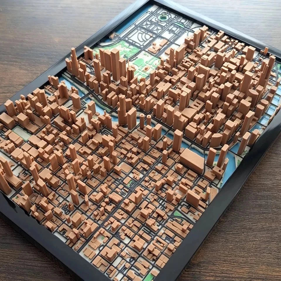 3D Printed Chicago Micro Miniature City Skyline 136*187MM Photo Frame Decor 07FC0E-D4 - KOEEK