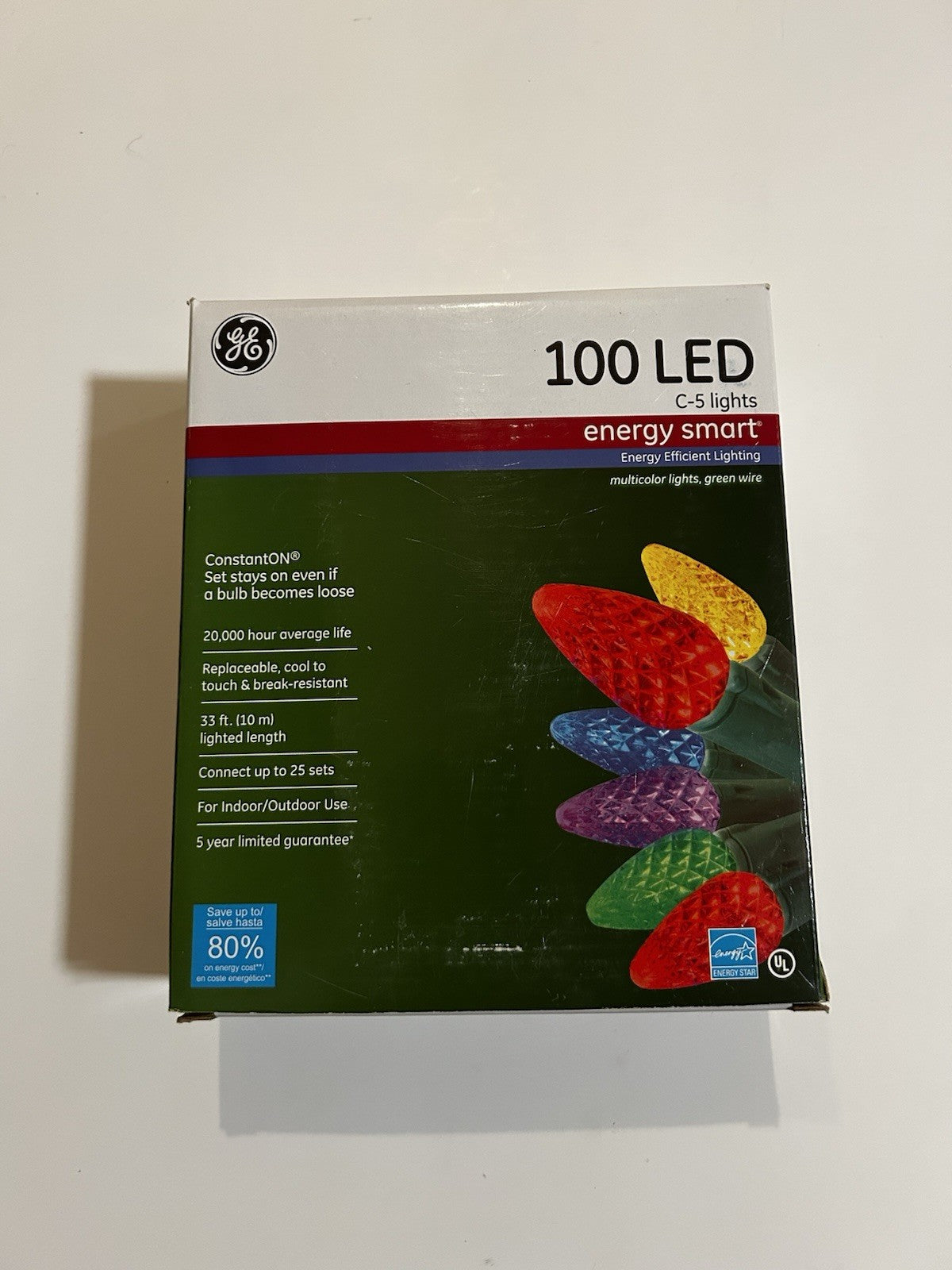5   Boxes GE Smart Energy C-5 100 Bulb LED Holiday lights String Lights GE - KOEEK