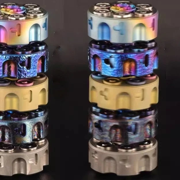 Titanium Alloy Hand Twisting Spinning Top Gyro Gyroscope EDC Fidget Spinner Toy 07FC0E-D4 - KOEEK