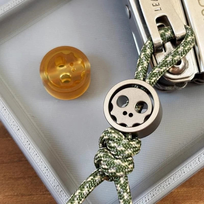 Titanium PEI Knife Lanyard Bead Paracord Pendant EDC Charm Bracelet Skull Beads 07FC0E-D4 - KOEEK