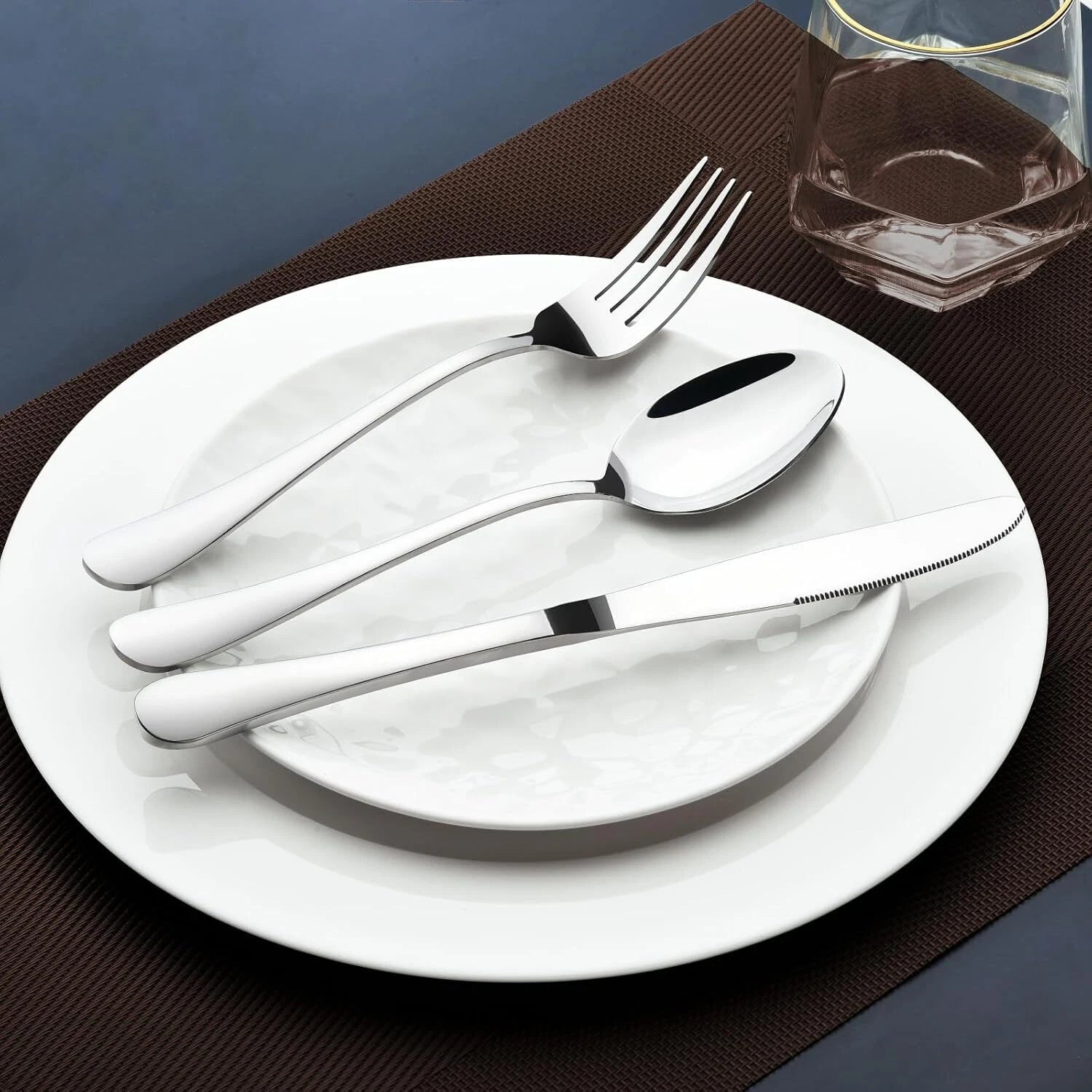 12-Person 60-Piece Silverware Set, Heavy Duty Stainless Steel Flatware. 07FC0E-D4 - KOEEK