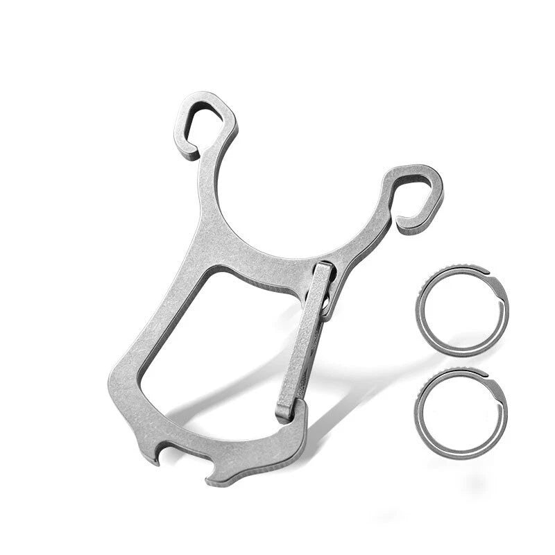 Hot EDC Titanium Alloy Multi Tools Keychain Bottle Opener with Key Ring for Gift 07FC0E-D4 - KOEEK