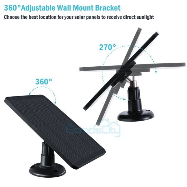 nytt Solcellepanel for USB Power CCTV Kamera Sikkerhetskamera Batterilader Utendørs 4W 5V