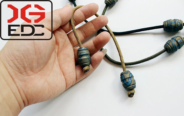 Begleri Knucklebone Fidget Toy Finger Skill Exercise Paracord Stress Worry Bead 07FC0E-D4 - KOEEK