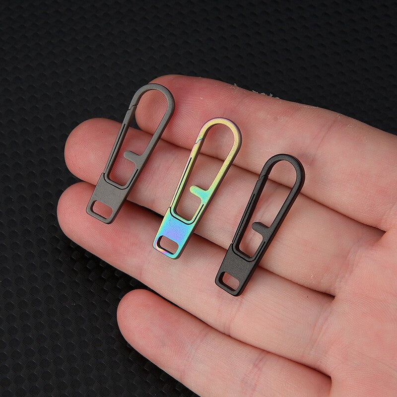 Titanium Keychain Zipper Head Connector DIY Backpack Buckle EDC Accessories Tool 07FC0E-D4 - KOEEK