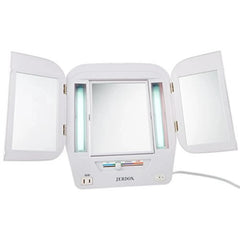 Modern Lighted Tri-Fold Makeup Mirror -with 5x Magnification and Multiple Lights 07FC0E-D4 - KOEEK