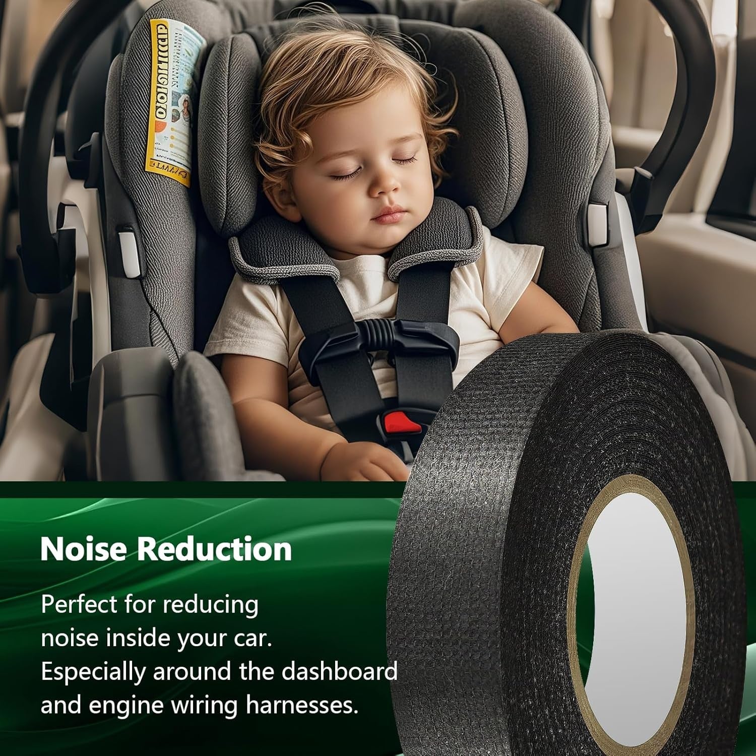 new 2 Rolls Automotive Wire Harness Tape, 50 Feet, High Temp Self-Adhesive Black 07FC0E-D4 - KOEEK