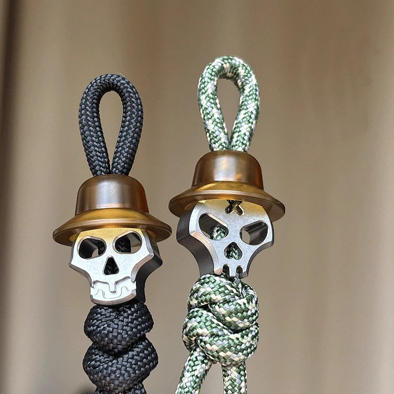 EDC Titanium + Ultem PEI Knife Lanyard Bead Pendant Parachute Cord DIY Keychain- 07FC0E-D4 - KOEEK