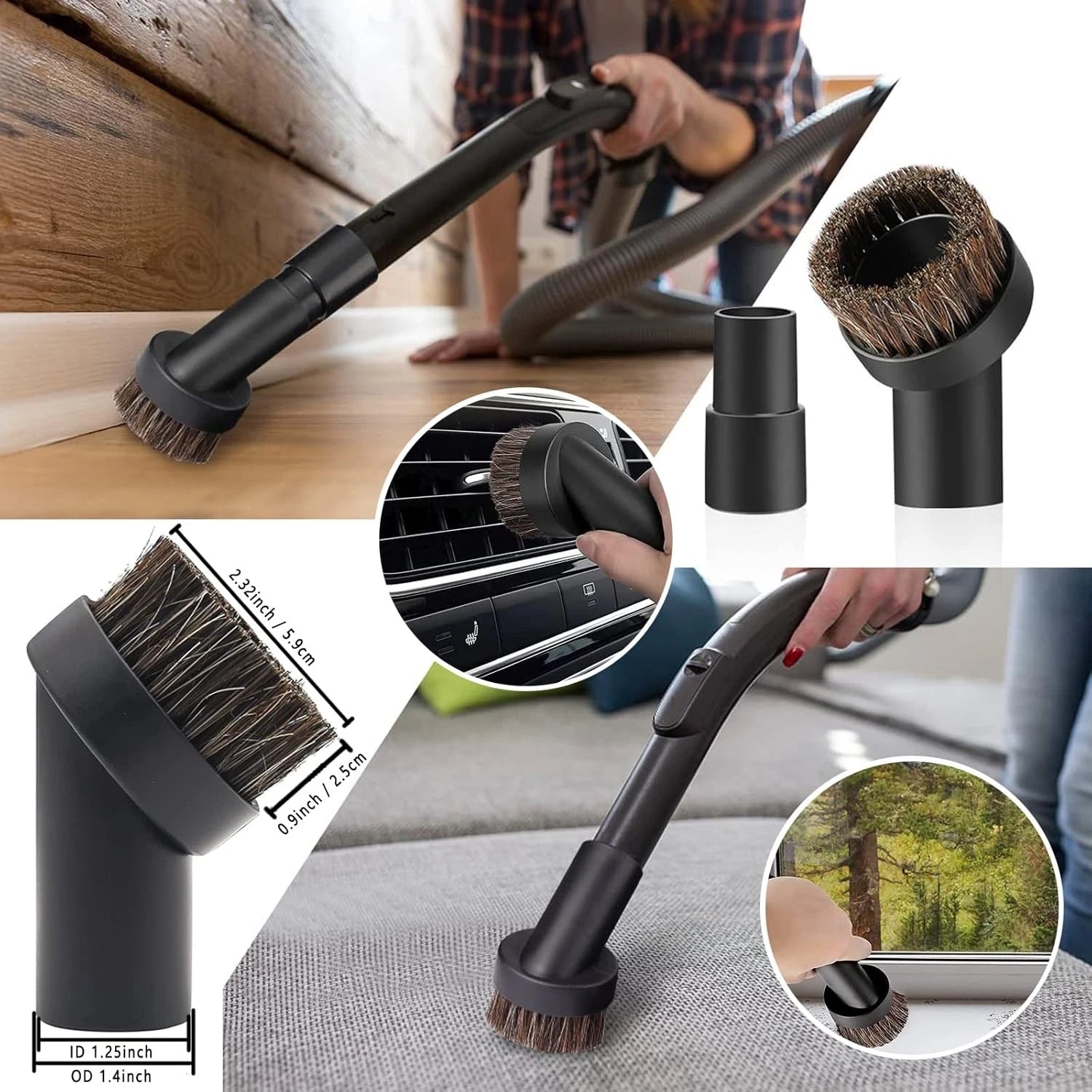 11-piece universal vacuum cleaner accessory set, includes 1-1/4 inch 07FC0E-D4 - KOEEK