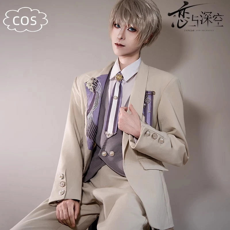 Love and Deepspace Xavier Cosplay Costume Suit Full Set Blazer Pants Shirt Tie 07FC0E-D4 - KOEEK