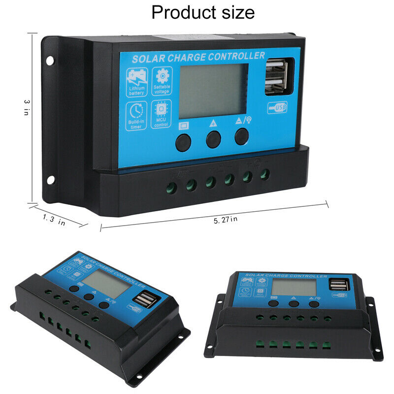 ny 12/24V 60/80/100A MPPT Solar Charge Controller Panel Batteriregulator Dual USB