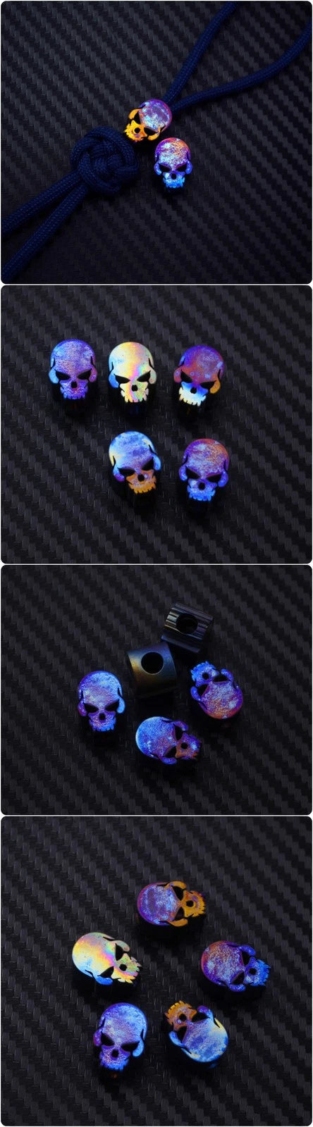 2X Titanium alloy Bead Knife Lanyard Accessory (Limited Edition Anodized Colors) 07FC0E-D4 - KOEEK