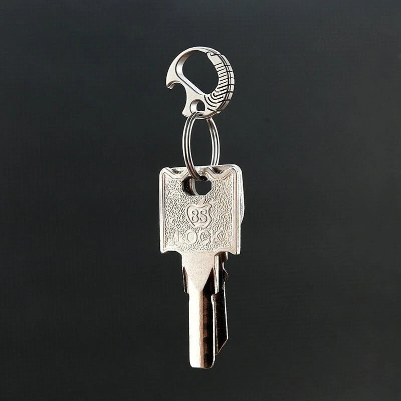 Mini Titanium Key Chain Carabiner Opener Outdoor EDC Travel Size Hanging Buckle 07FC0E-D4 - KOEEK