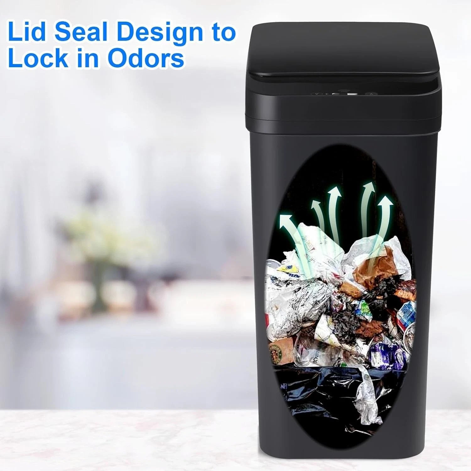 Bathroom Automatic Trash Can 2 Pack 2.2 Gallon Touchless Motion Sensor Small 07FC0E-D4 - KOEEK