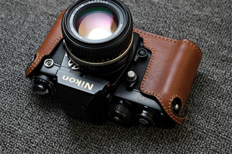Handmade Leather Half Case Retro Protective Cover For Nikon F3 Camera 07FC0E-D4 - KOEEK