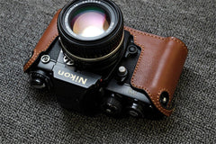 Handmade Leather Half Case Retro Protective Cover For Nikon F3 Camera 07FC0E-D4 - KOEEK