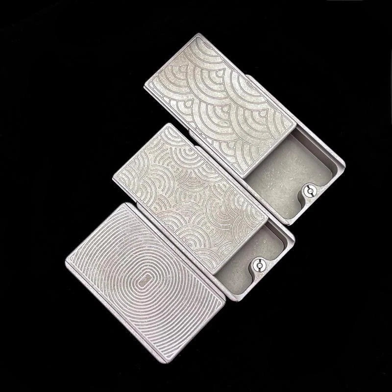 Pill Holder Case Container Organizer Storage Box Titanium Fidget Slider EDC Gift 07FC0E-D4 - KOEEK