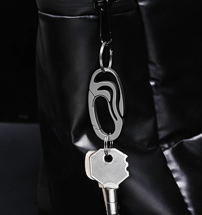 EDC Titanium Creative Waist Hanging Keychain Carabiner Portable Outdoor Buckle 07FC0E-D4 - KOEEK