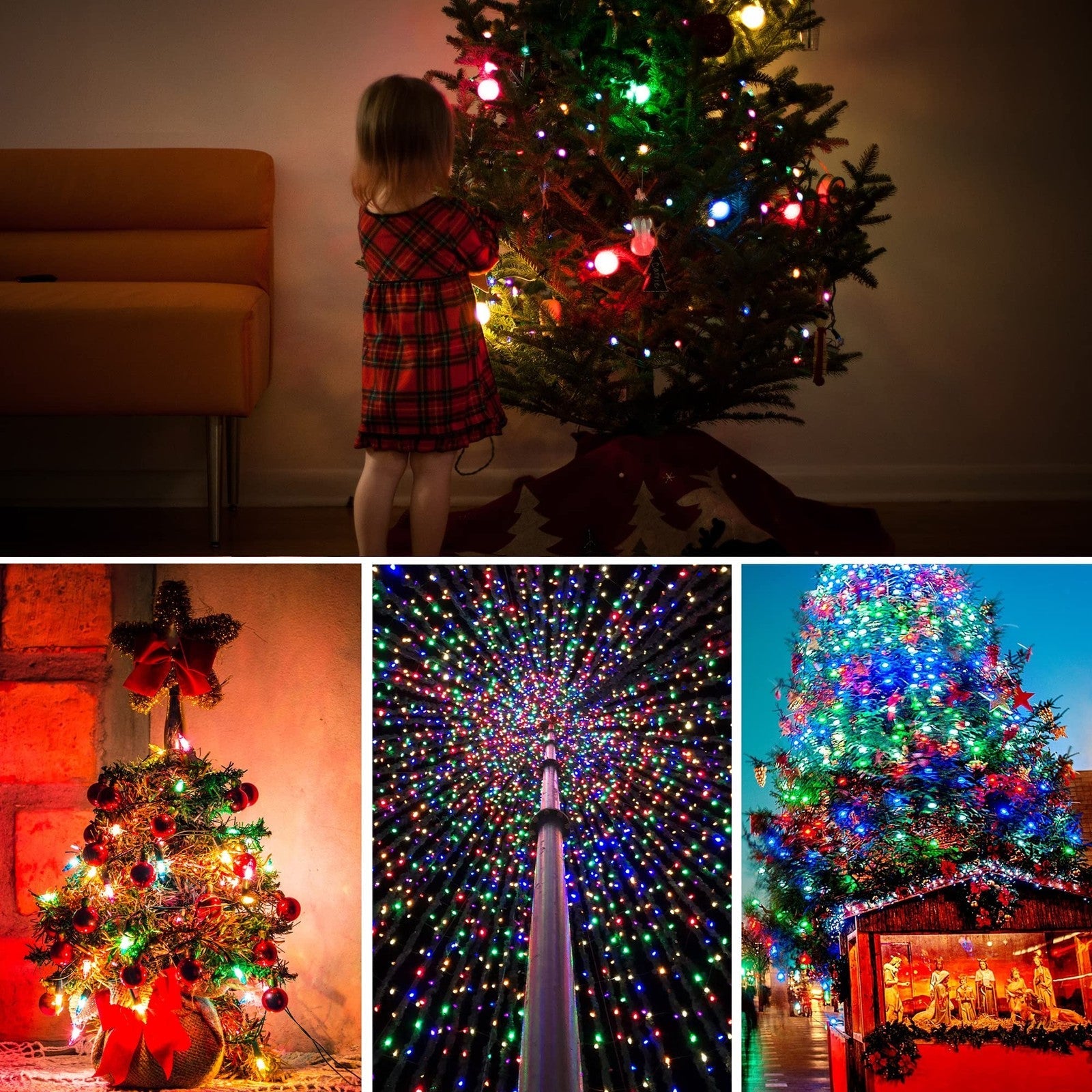 weillsnow 500 LED Multicolor Outdoor Christmas Lights 164Ft Plug in Waterproof 07FC0E-D4 - KOEEK